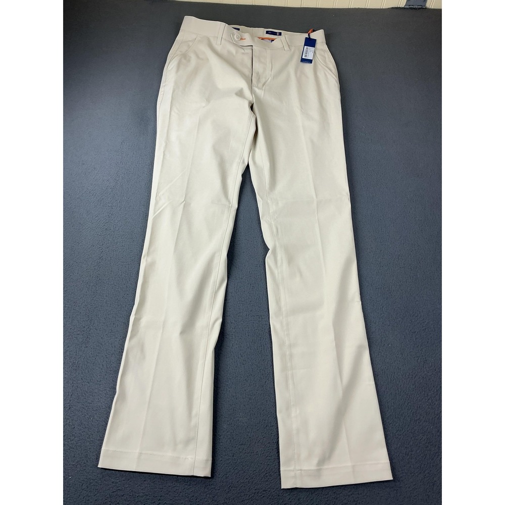 Stitch Pants Mens 32x34 White Chino Slim Fit Cotton Spandex Flat Front Tech
